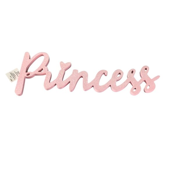 Pink Glitter Princess Wall Decor Sign Glittered Lettering For Home Girls Room De - Picture 5 of 9